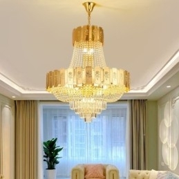 Guld krystal pendel Elegant Decrative Loftslampe