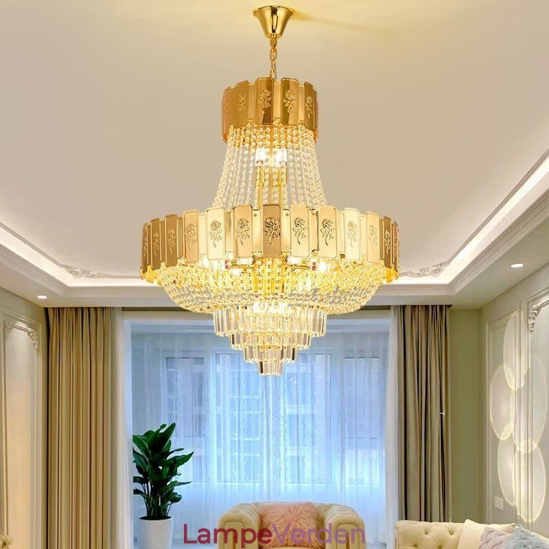 Guld krystal pendel Elegant Decrative Loftslampe