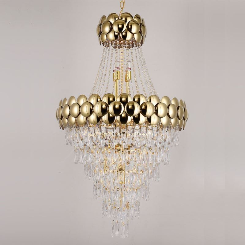 Krystal Pendel Elektrobelagt Guld Duplex Luksus Decrative Loftslampe 80cm