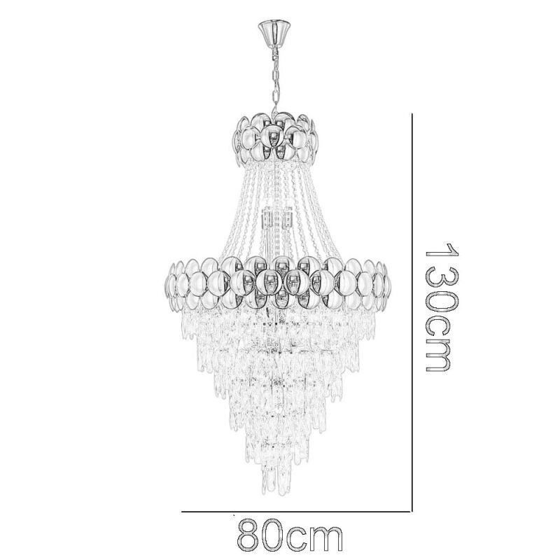 Krystal Pendel Elektrobelagt Guld Duplex Luksus Decrative Loftslampe 80cm