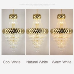 Krystal Pendel Elektrobelagt Guld Duplex Luksus Decrative Loftslampe 80cm