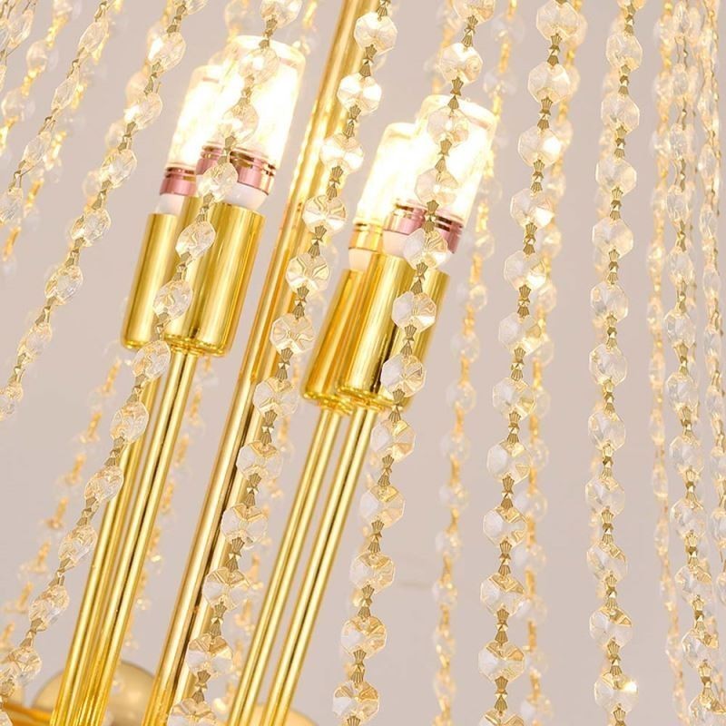 Krystal Pendel Elektrobelagt Guld Duplex Luksus Decrative Loftslampe 80cm