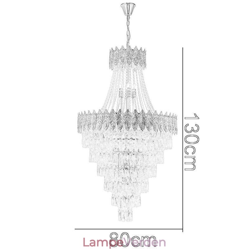 Krystal Pendel Sofistikeret Luksus Decrative Hængelampe 80cm