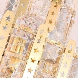 Crystal Pendel Light 4th Floor Luksus Decrative Loftslampe med gyldent hult jernplade