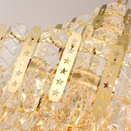 Crystal Pendel Light 4th Floor Luksus Decrative Loftslampe med gyldent hult jernplade