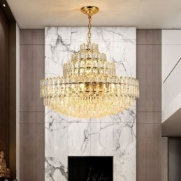 Krystal Pendel Fire Layers Luksus Decrative Loftslampe 80cm
