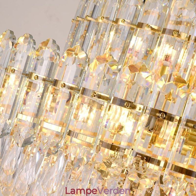 Krystal Pendel Fire Layers Luksus Decrative Loftslampe 80cm