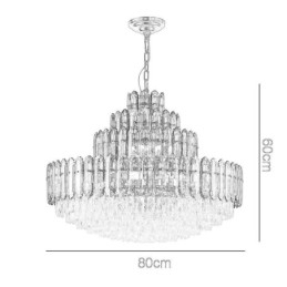 Krystal Pendel Fire Layers Luksus Decrative Loftslampe 80cm