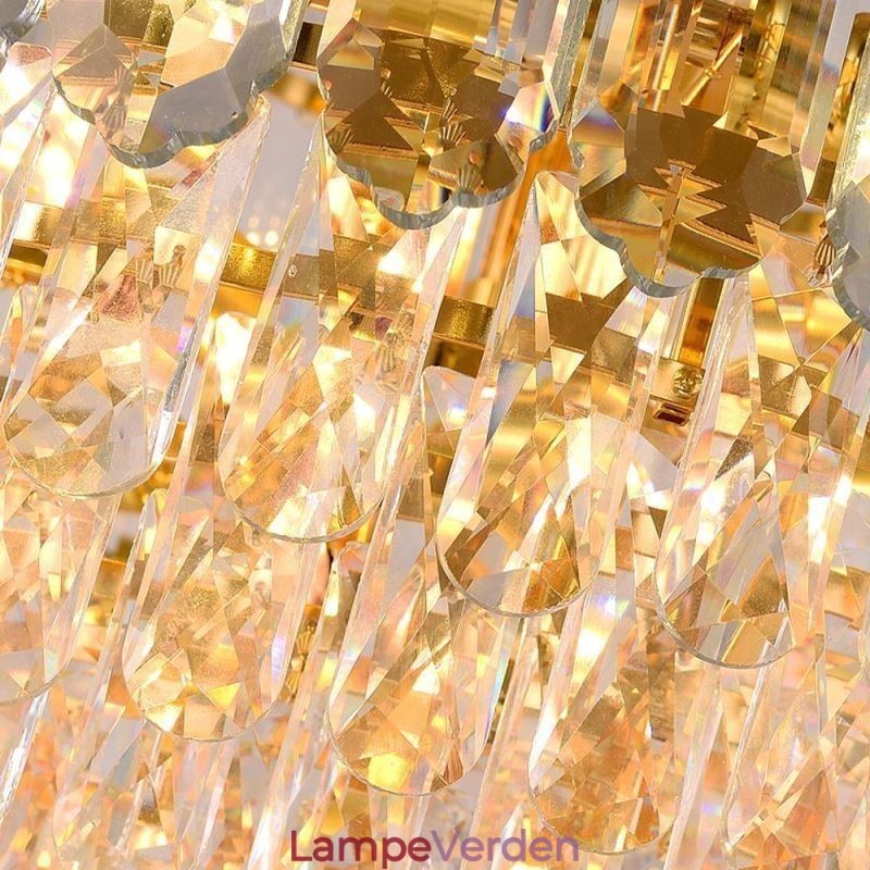 Krystal Pendel Fire Layers Luksus Decrative Loftslampe 80cm