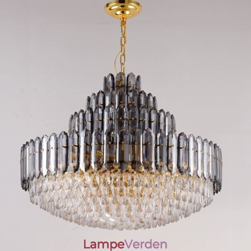 Krystal Pendel Fire Layers Luksus Decrative Loftslampe 80cm