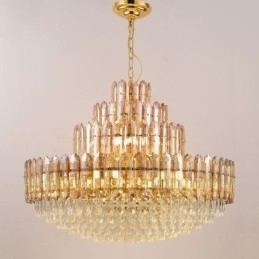 Krystal Pendel Fire Layers Luksus Decrative Loftslampe 80cm