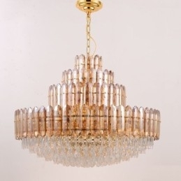 Krystal Pendel Fire Layers Luksus Decrative Loftslampe 80cm