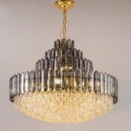 Krystal Pendel Fire Layers Luksus Decrative Loftslampe 80cm