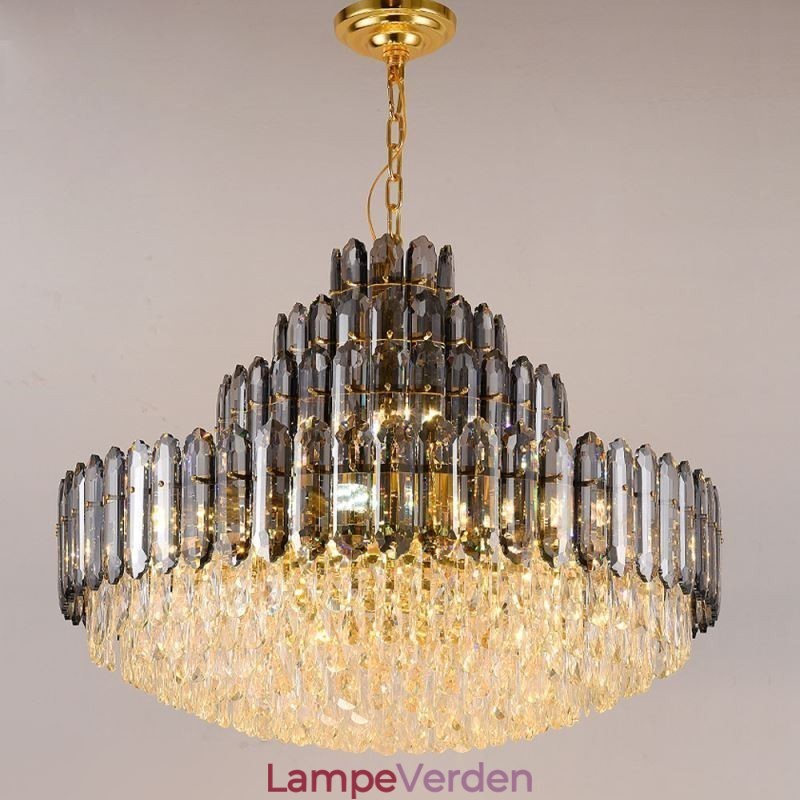 Krystal Pendel Fire Layers Luksus Decrative Loftslampe 80cm