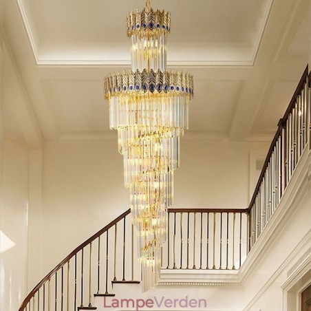 Guld krystal pendant lys galvaniseret guld Phoenix hale lampeskærm loftslys Guld krystal pendant lys galvaniseret guld Phoenix hale lampeskærm loftslys