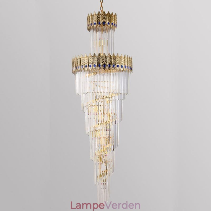 Guld krystal pendant lys galvaniseret guld Phoenix hale lampeskærm loftslys