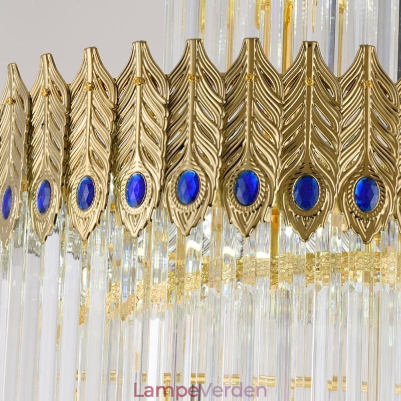 Guld krystal pendant lys galvaniseret guld Phoenix hale lampeskærm loftslys
