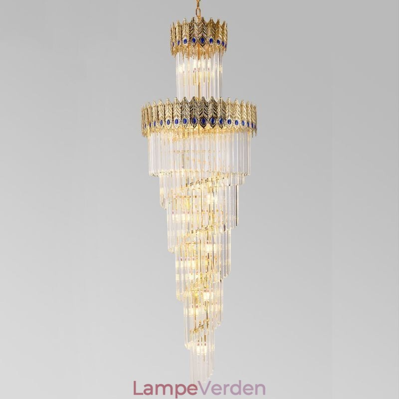Guld krystal pendant lys galvaniseret guld Phoenix hale lampeskærm loftslys