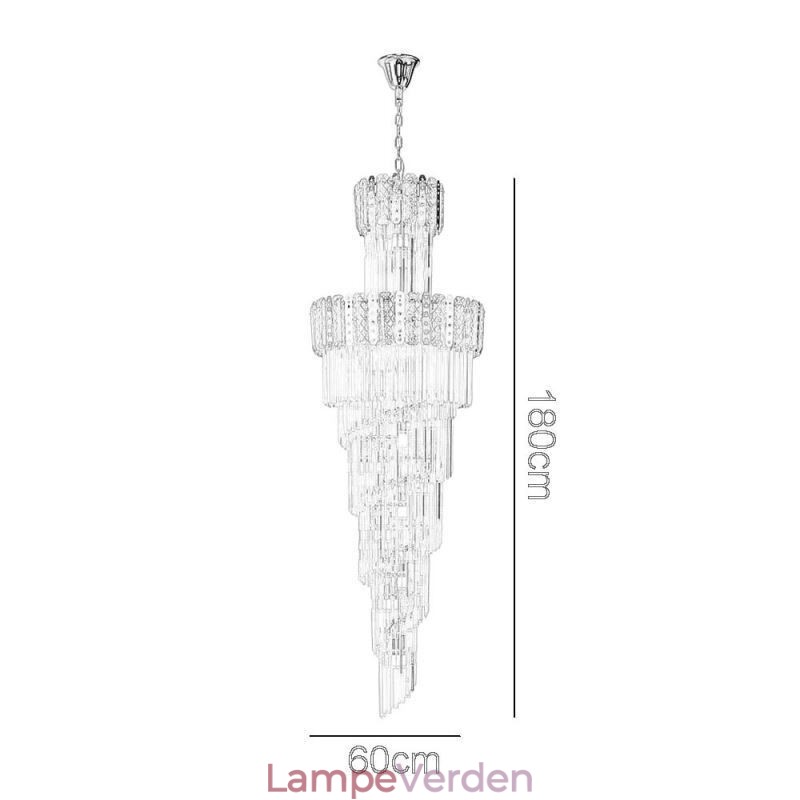 Guld Krystal Pendel Luksuriøs Decrative Loftslampe 60*H180cm