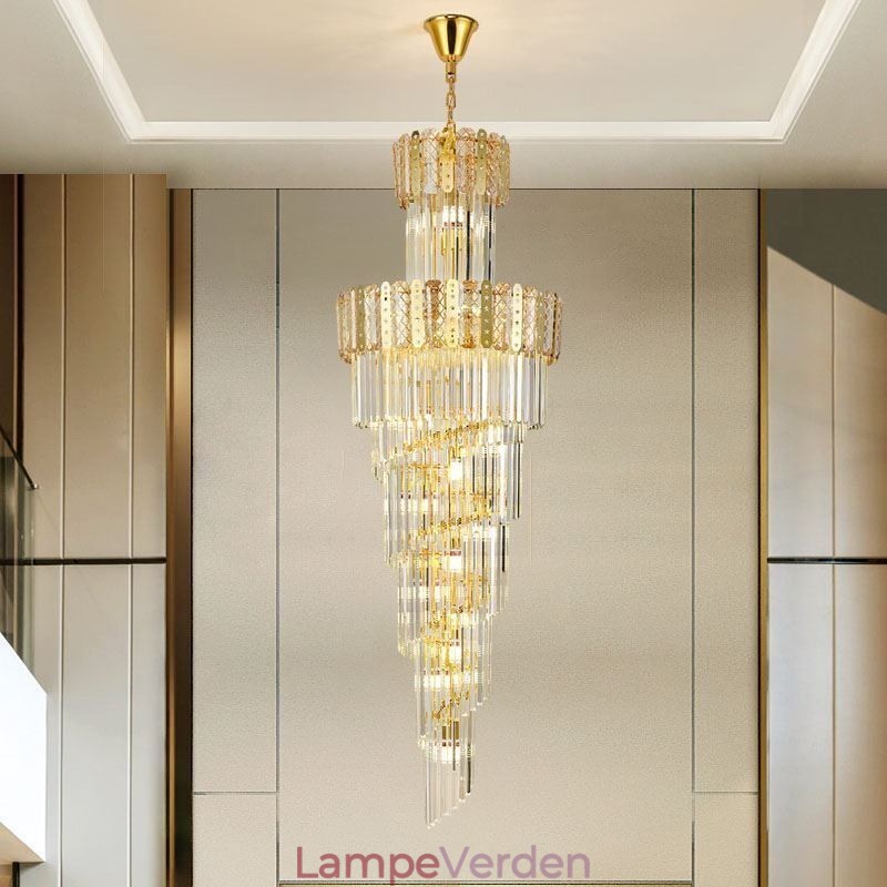 Guld Krystal Pendel Luksuriøs Decrative Loftslampe 60*H180cm