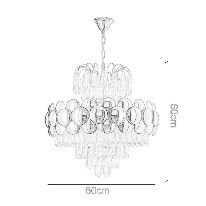 Krystal Pendel Galvaniseret Guld Luksus Decrative Loftslampe 60cm