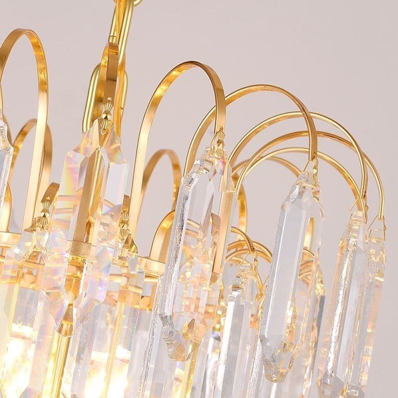 Krystal Pendel Galvaniseret Guld Luksus Decrative Loftslampe 60cm