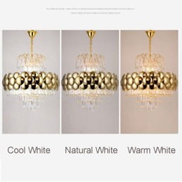 Krystal Pendel Galvaniseret Guld Luksus Decrative Loftslampe 60cm