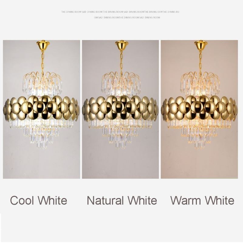 Krystal Pendel Galvaniseret Guld Luksus Decrative Loftslampe 60cm