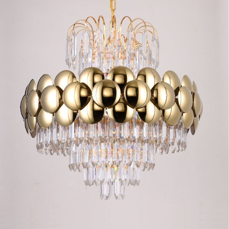 Krystal Pendel Galvaniseret Guld Luksus Decrative Loftslampe 60cm