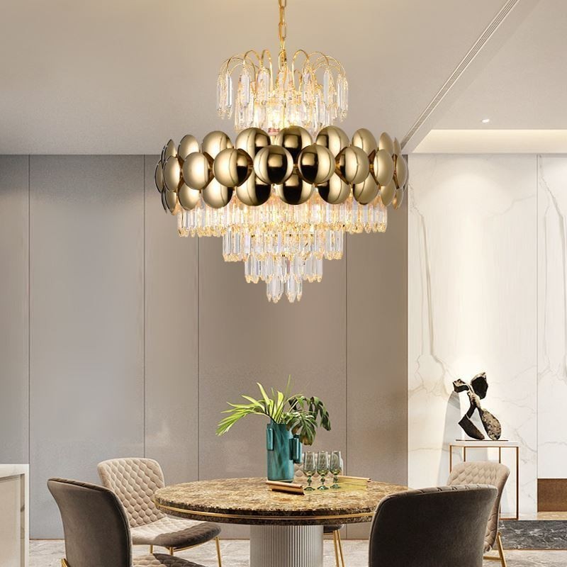 Krystal Pendel Galvaniseret Guld Luksus Decrative Loftslampe 60cm