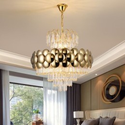 Krystal Pendel Galvaniseret Guld Luksus Decrative Loftslampe 60cm