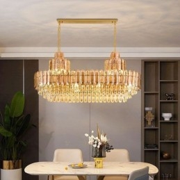 Krystal Pendel Rektangulær Luksus Decrative Loftslampe 100cm