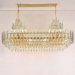 Krystal Pendel Rektangulær Luksus Decrative Loftslampe 100cm