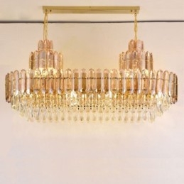 Krystal Pendel Rektangulær Luksus Decrative Loftslampe 100cm