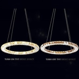 Krystal Pendel Belysning Lamper Moderne Armaturer Amber K9 Krystal Rund Enkelt Ring 30CM