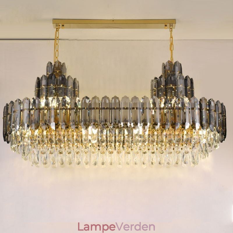 Krystal Pendel Rektangulær Luksus Decrative Loftslampe 100cm