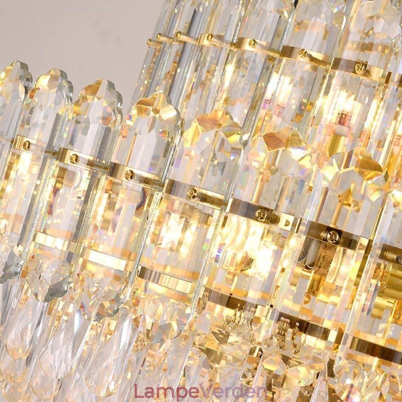 Krystal Pendel Rektangulær Luksus Decrative Loftslampe 100cm