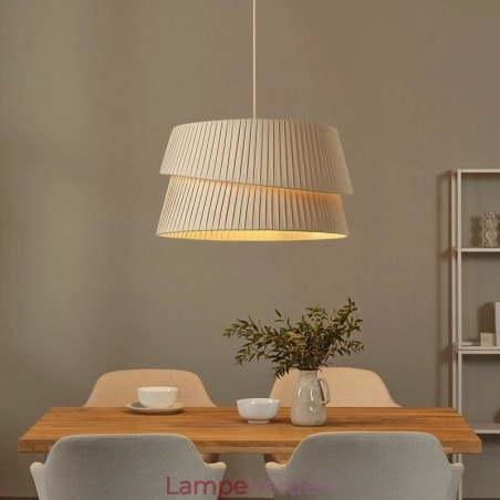 Pendel fransk creme stil dobbelt lag stof lampeskærm loftslampe Pendel fransk creme stil dobbelt lag stof lampeskærm loftslampe