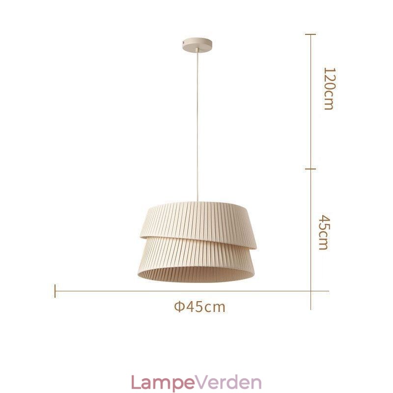 Pendel fransk creme stil dobbelt lag stof lampeskærm loftslampe
