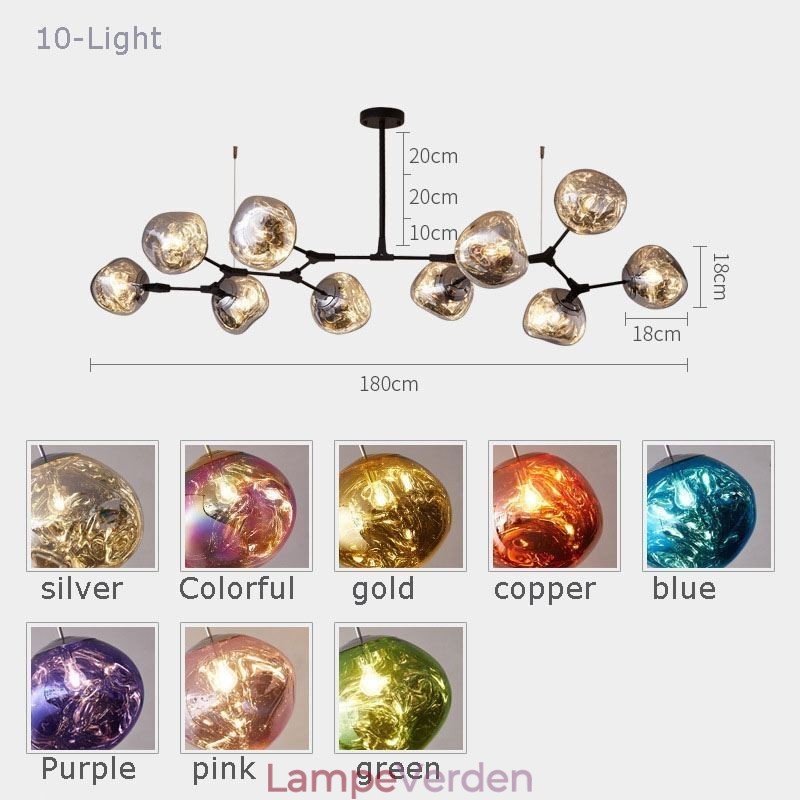 Nordisk Loftslampe Moderne Elektropletteret Glasmosaik Lampeskærm Pendel