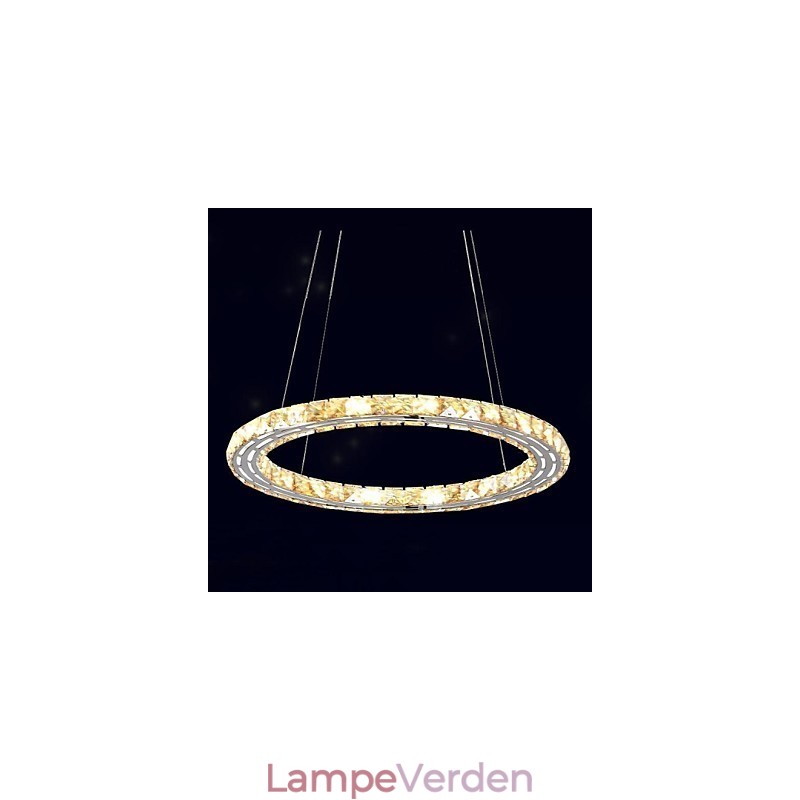 Krystal Pendel Belysning Lamper Moderne Armaturer Amber K9 Krystal Rund Enkelt Ring 30CM