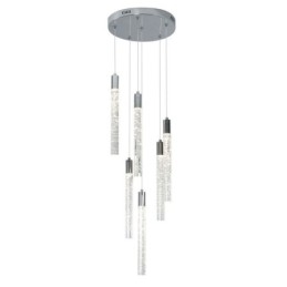 Pendel Krom Krystal Søjle Cluster Loftslampe