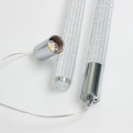 Pendel Krom Krystal Søjle Cluster Loftslampe
