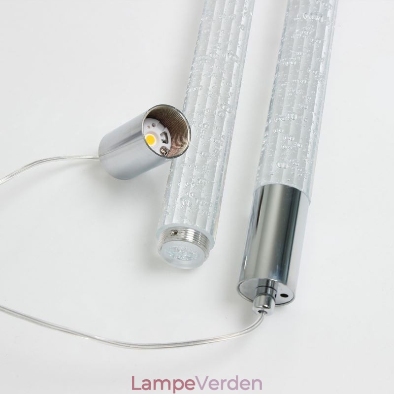 Pendel Krom Krystal Søjle Cluster Loftslampe