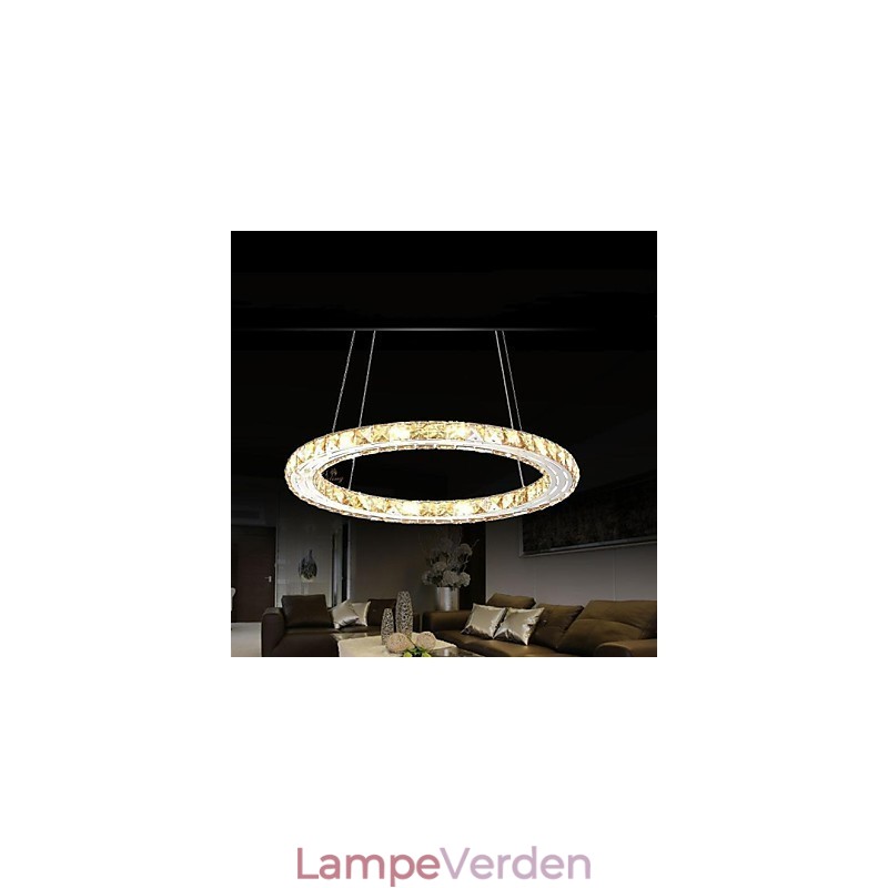 Krystal Pendel Belysning Lamper Moderne Armaturer Amber K9 Krystal Rund Enkelt Ring 30CM