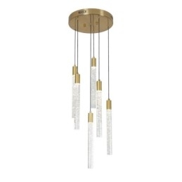 Pendel Kobber Krystal Søjle Cluster Loftslampe