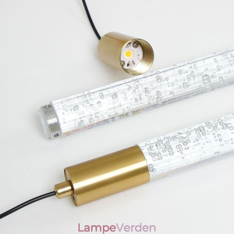 Pendel Kobber Krystal Søjle Cluster Loftslampe