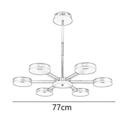 Pendellampe Minimalistisk syvhovedet cirkelloftslampe