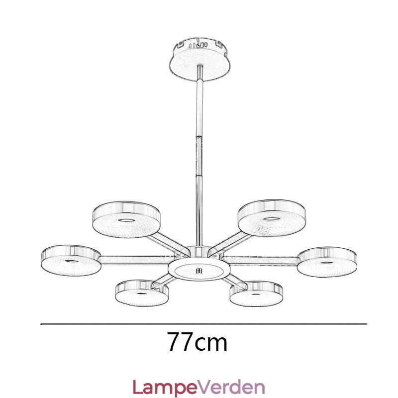Pendellampe Minimalistisk syvhovedet cirkelloftslampe
