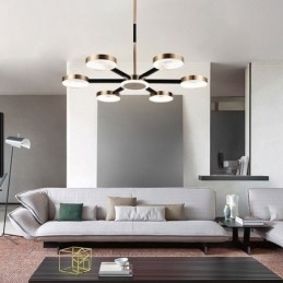 Pendellampe Minimalistisk syvhovedet cirkelloftslampe